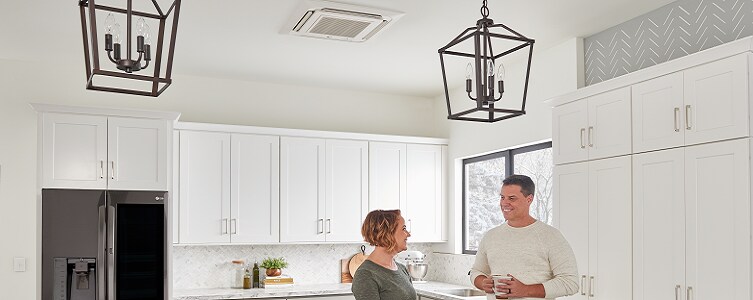 Mini Split Ceiling Cassette in Kitchen