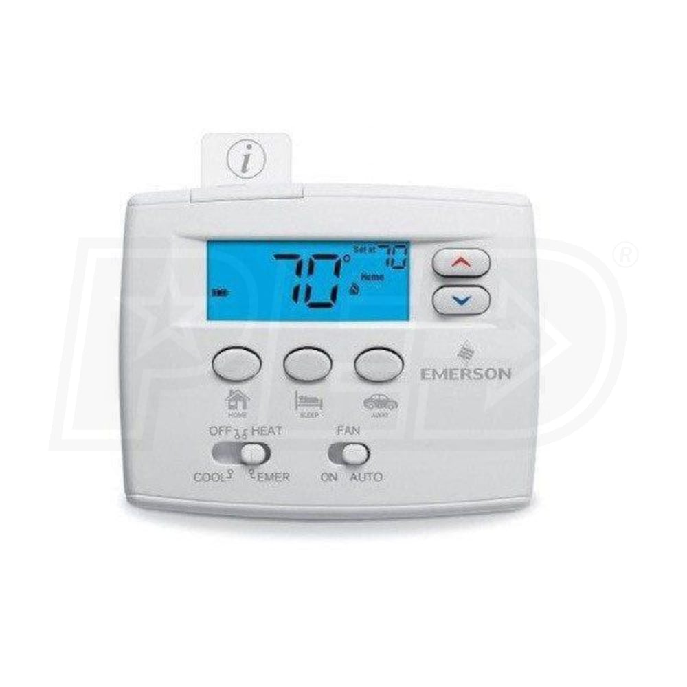 Emerson 1F89EZ-0251 Blue 2-Inch Thermostat, Heat Pump, Home-Sleep-Away
