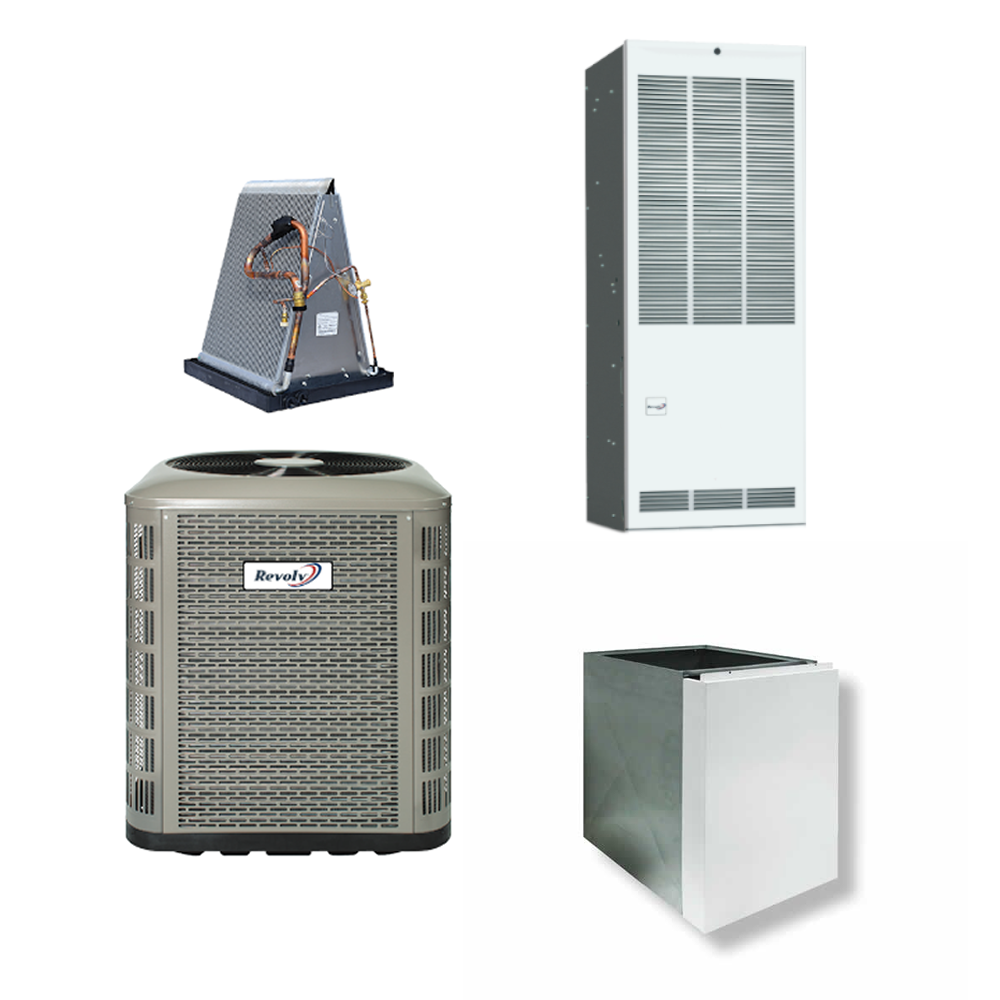 Revolv RSHQ424MG1E-056 - 3.5 Ton Cooling - 56k BTU/Hr Heating - Heat Pump +  Multi-Speed Furnace System - 14.0 SEER - 80% AFUE - For Downflow  Installation
