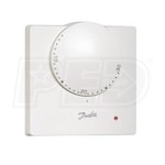 Danfoss RET 24VF-U Electronic Room Thermostat, Setting Dial, LED Indicator, F Scale, Dry Contacts, 24V