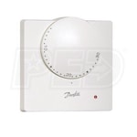 Danfoss RET 24NSB Electronic Room Thermostat, Setting Dial, LED Indicator, C Scale, Dry Contacts, Night Set-back, 24V