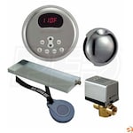 Mr. Steam  Butler Package 2, Round eTEMPO/Plus Control, Polished Chrome Finish, With AromaSteam Head & Steam Genie 