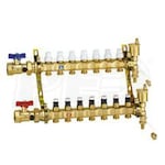 Caleffi TwistFlow Pre-assembled Manifold Assembly, 1-1/4" Inlet Ball Valves, 10 outlets with Flow Gauge