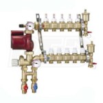 Caleffi Manifold Mixing Station - Pre-Assembled - 5 Outlets - Thermostatic - Fixed Point Mixing - Flow Gauges - 3/4