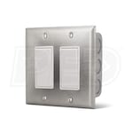InfraSave EL Series - Dual On/Off Control w/ S/S Wall Plate & Deep Gang Box - Flush Mount