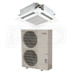 Mitsubishi - 42k BTU Cooling + Heating - P-Series H2i Ceiling Cassette Air Conditioning System - 16.3 SEER2