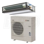 Mitsubishi - 42k BTU Cooling + Heating - P-Series H2i Concealed Duct Air Conditioning System - 15.5 SEER2