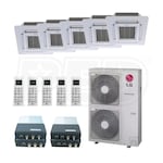 LG Ceiling Cassette 5-Zone LGRED° Heat System System - 48,000 BTU Outdoor - 9k + 9k + 9k + 12k + 12k Indoor - 20.5 SEER2