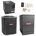 Goodman - 2.5 Ton Cooling - 60k BTU/Hr Heating - Air Conditioner + Multi Speed Furnace System - 14.5 SEER - 80% AFUE - Downflow