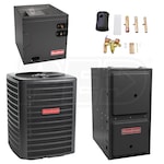 Goodman - 2.5 Ton Cooling - 100k BTU/Hr Heating - Air Conditioner + Multi Speed Furnace System - 15.0 SEER - 96% AFUE - Downflow