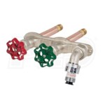 Prier Products - 1/2 Inch MPT x 1/2 Inch Sweat Handle Operated Hot and Cold Wall Hydrant - 8 Inch Insertion