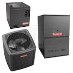 Goodman - 3.0 Ton Cooling - 80k BTU/Hr Heating - Air Conditioner + Variable Speed Furnace System - 17.2 SEER2 - 80% AFUE - Downflow