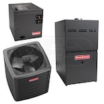 Goodman - 3.0 Ton Cooling - 80k BTU/Hr Heating - Air Conditioner + Variable Speed Furnace System - 17.2 SEER2 - 80% AFUE - Upflow