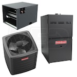 Goodman - 3.0 Ton Cooling - 80k BTU/Hr Heating - Air Conditioner + Variable Speed Furnace System - 16.5 SEER2 - 80% AFUE - Horizontal