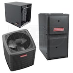 Goodman - 4.0 Ton Cooling - 100k BTU/Hr Heating - Air Conditioner + Variable Speed Furnace System - 16.7 SEER2 - 96% AFUE - Horizontal