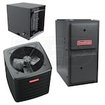 Goodman - 3.0 Ton Cooling - 100k BTU/Hr Heating - Air Conditioner + Multi Speed Furnace System - 15 SEER2 - 96% AFUE - Horizontal