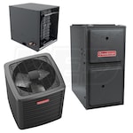 Goodman - 1.5 Ton Cooling - 60k BTU/Hr Heating - Air Conditioner + Heat Pump + Furnace System - 14.5 SEER2 - 97% AFUE - Upflow