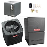 Goodman - 5 Ton Cooling - 100k BTU/Hr Heating - Air Conditioner + Variable Speed Furnace System - 14.3 SEER2 - 80% AFUE - Downflow