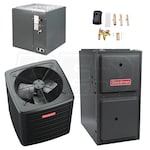 Goodman - 4 Ton Cooling - 120k BTU/Hr Heating - Air Conditioner + Variable Speed Furnace System - 14.5 SEER2 - 96% AFUE - Upflow