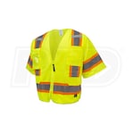 Armateck - Short Sleeve Surveyor Mesh Vest with Zipper - Two-Tone Hi-Vis Green/Orange - 3X