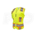 Armateck - Women's Surveyor Mesh Vest with Zipper - Two-Tone Hi-Vis Green/Orange - LG