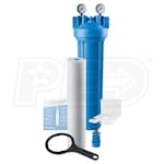 Atlas Filtri&reg; - DP BIG MONO Blue Filter Housing Kit - Bracket/Wrench - 2 Gauges - 1 Drain - 5 Micron SC Cart w/ ScaleArmor&trade; - 4.5