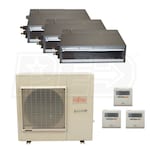Fujitsu Concealed Duct 3-Zone System - 36,000 BTU Outdoor - 9k + 12k + 12k Indoor - 16 SEER