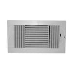 ProSelect PSP3WW - 10" x 6" Duct Connection - Plastic Three-Way Sidewall/Ceiling Register - 1/2" Spaced Fins - White