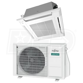 View Fujitsu - 9k BTU Cooling + Heating - Compact Ceiling Cassette Air Conditioning System - 23.5 SEER2