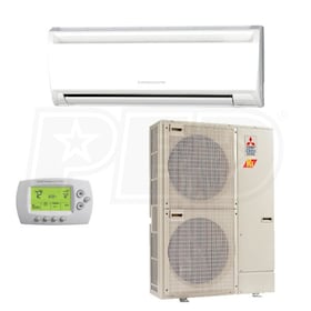 View Mitsubishi - 30k BTU Cooling + Heating - P-Series H2i Wall Mounted Air Conditioning System - 16.5 SEER