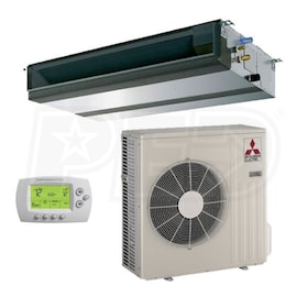 View Mitsubishi - 15k BTU Cooling + Heating - M-Series Concealed Duct Air Conditioning System - 15.5 SEER