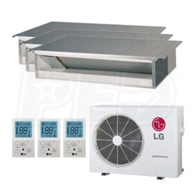 View LG Concealed Duct 3-Zone System - 36,000 BTU Outdoor - 12k + 18k + 18k Indoor - 17.4 SEER