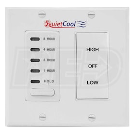 View QuietCool Two Speed Control Switch + 8 Hour Countdown Timer with 2-Gang Wall Plate