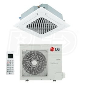 View LG Ceiling Cassette LGRED° Mini Split Heat Pump System - Single-Zone - 24k BTU - 22.0 SEER2 - R-32