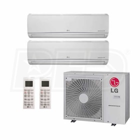 View LG Wall Mounted 2-Zone System - 30,000 BTU Outdoor - 12k + 18k Indoor - 22.0 SEER2