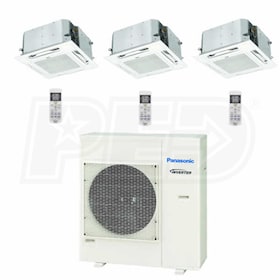 View Panasonic Ceiling Cassette 3-Zone System - 24,000 BTU Outdoor - 12k + 12k + 12k Indoor - 22.0 SEER