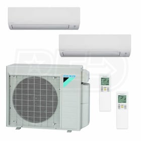 View Daikin MXS Wall Mounted 2-Zone System - 18,000 BTU Outdoor - 9k + 9k Indoor - 18.9 SEER