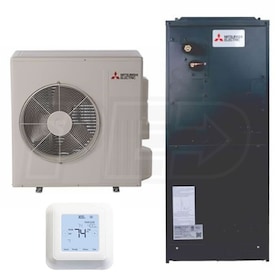 View Mitsubishi - 36k BTU Cooling + Heating - M-Series Multi-Position Air Handler Air Conditioning System - 16.0 SEER