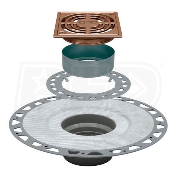 Schluter KD2/PVC/AKGB KERDIDRAIN PVC Flange Drain Kit 2Inch Drain Outlet 4Inch Square