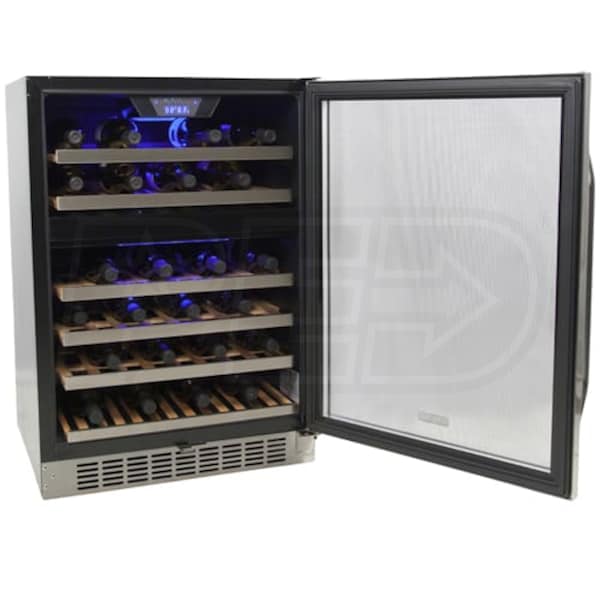 Edgestar CWR461DZ 46 Bottle 24Inch BuiltIn Dual Zone Wine Cooler