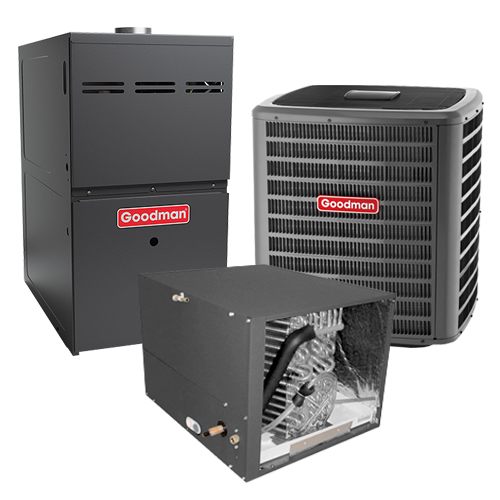 Goodman GSXC160241 CHPF3636 GMVC80604 - 2.0 Ton Cooling - 60k BTU/Hr  Heating - Air Conditioner + Variable Speed Furnace Kit - 16.0 SEER - 80%  AFUE - For Horizontal Installation