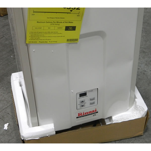 Rinnai V75IP-SD Value Series - V75 - 5.0 GPM at 60° F Rise - 0.82 EF -  Propane Tankless Water Heater - Concentric Vent Scratch u0026 Dent