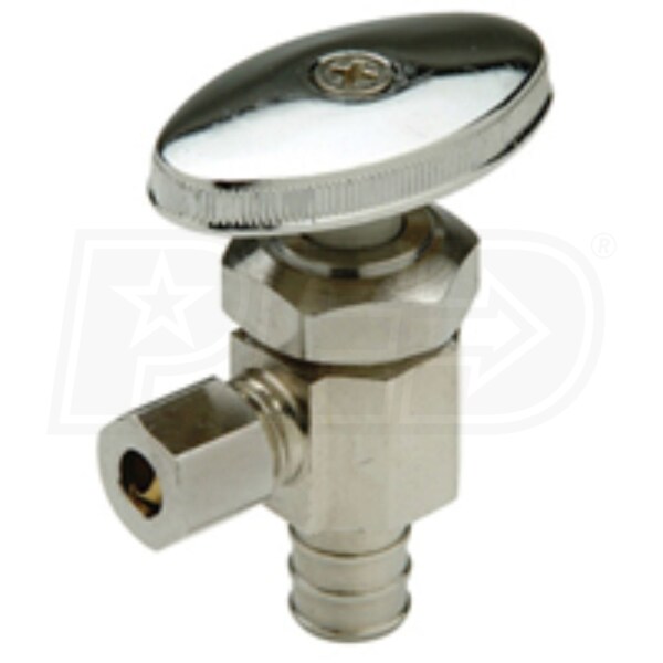 Zurn QQTV40GX XL Brass Barbed Stop Valve 1/2Inch Barb x 1/4Inch OD Compression Angle Stop