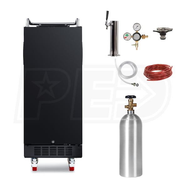 Edgestar KC1500BL Single Tap 15Inch Kegerator Kit with Forced Air