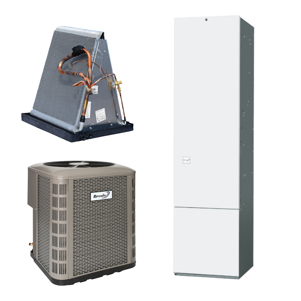 Revolv RSH3ME30MG2R-072T - 2.5 Ton Cooling - 72k BTU/Hr Heating - Heat Pump  + Gas Furnace System - 14.3 SEER2 - For Downflow Installation - Top Return